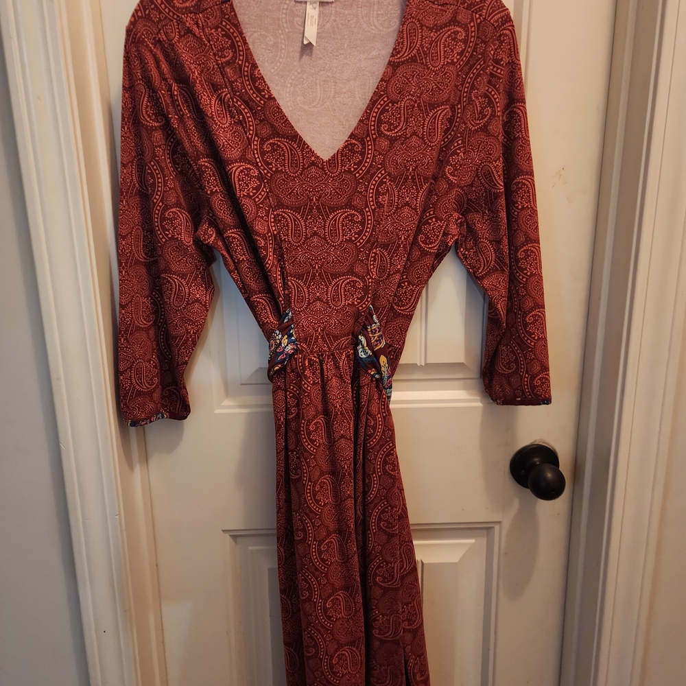 Matilda Jane Red Paisley Long Sleeve Dress